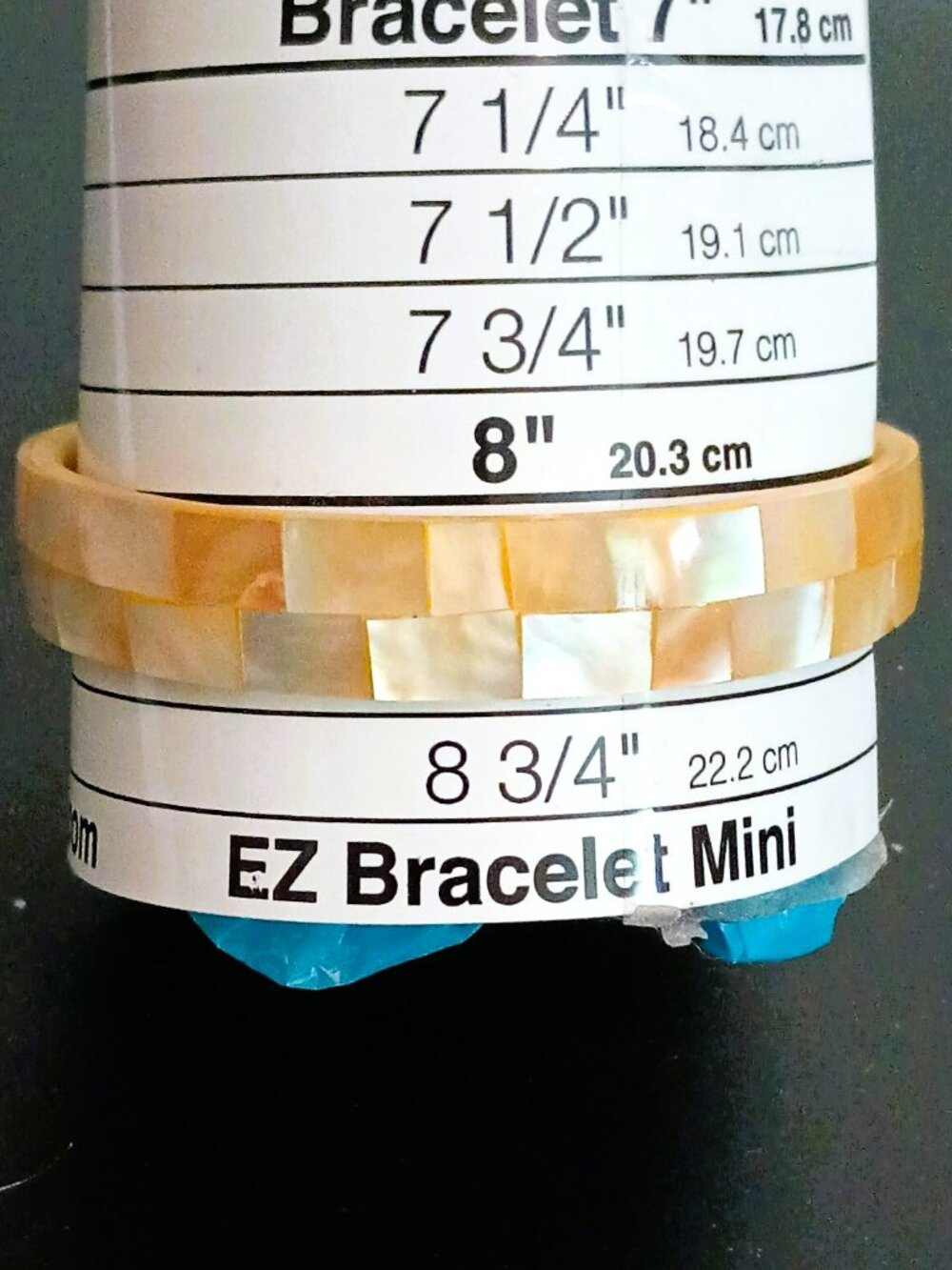 Abalone Shell Inlay Bangle Bracelet 8.5"